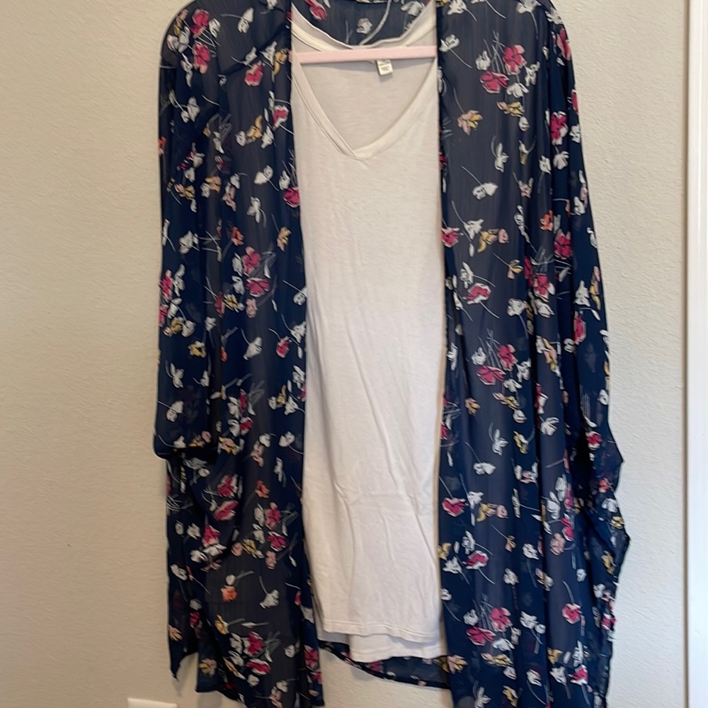Terra & Sky Tank Top & Cardigan Size 1X